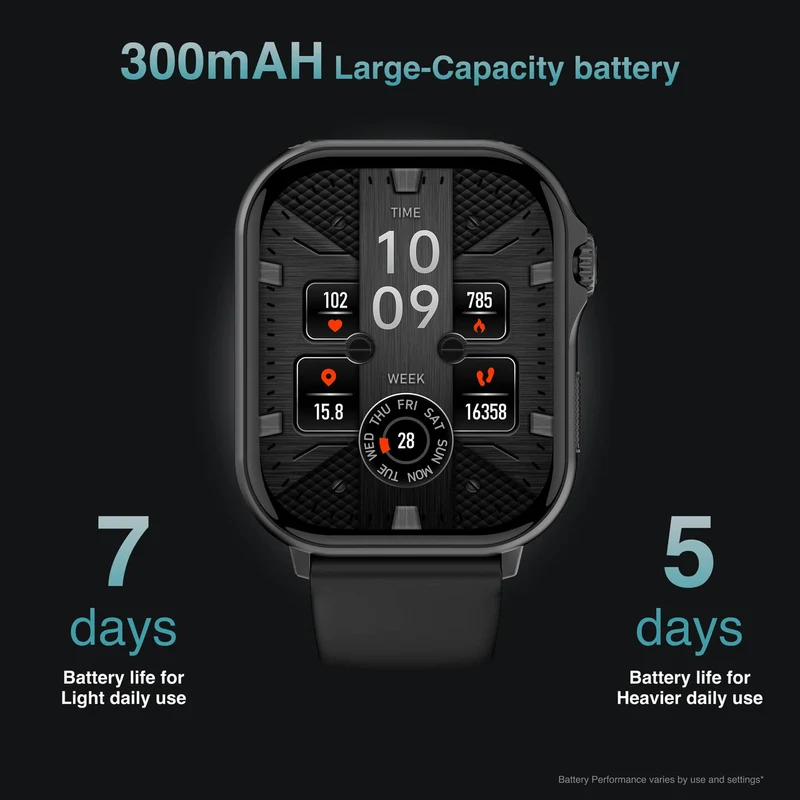 V-Fitness GPS Smart Watch with 2.1 Inch AMOLED Display (Black)