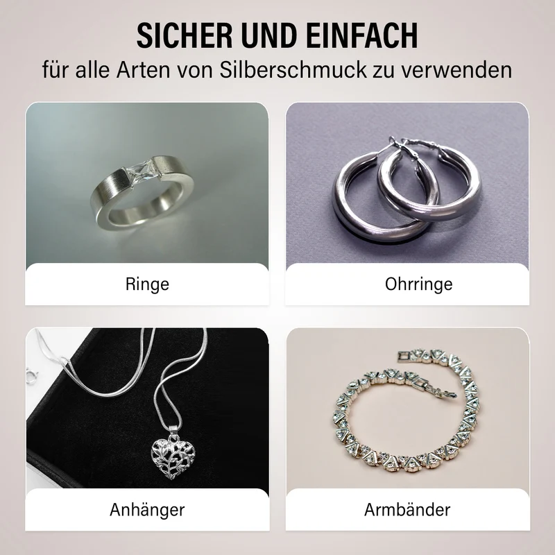 20 Stück Anti-Anlauf-Silberpoliertücher, beidseitig verwendbar, Größe: 6,8x10,8 cm, grau