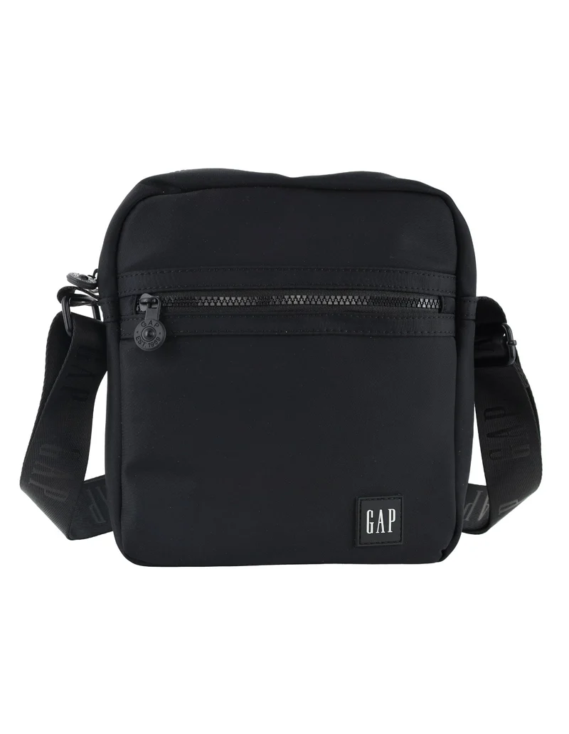 GAP Unisex Nylon Shoulder Crossbody Bag w/ Secure Zip 24x29cm Black