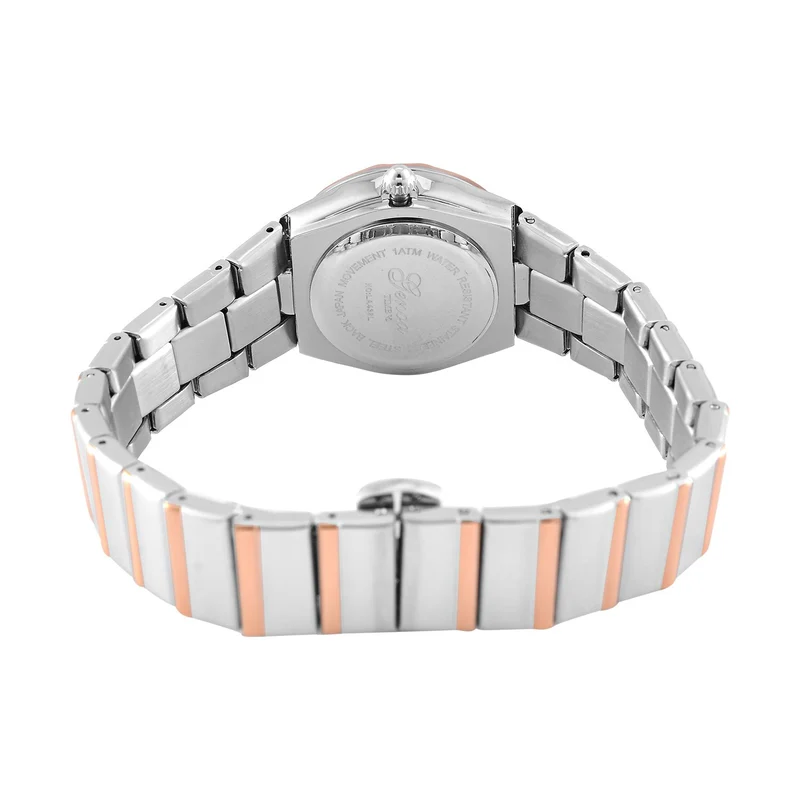 Weißer Kristall Uhren 19 cm Reiner Edelstahl IP-Gelbbeschichtung