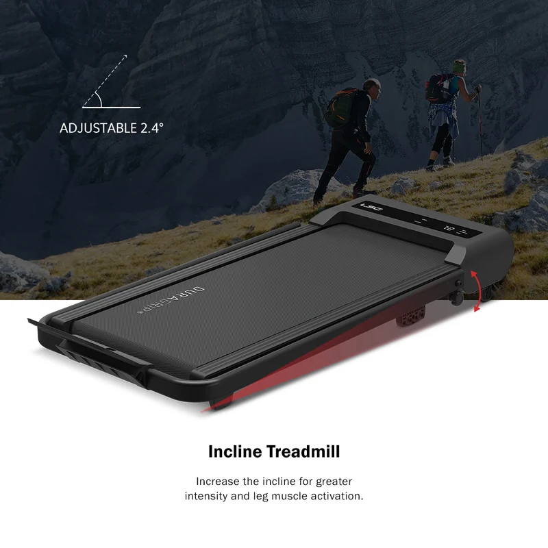 LSG Steps A2 Walking Pad Extra Wide 400mm Under Desk Fold-Down Treadmill Incline