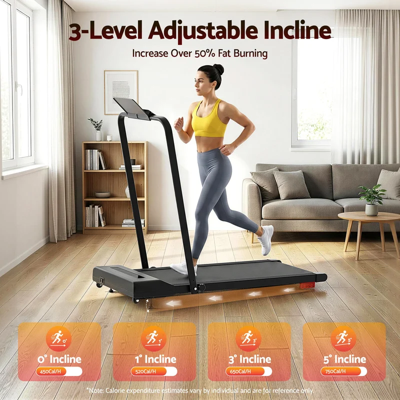 Everfit Treadmill Electric Walking Pad Incline Under Desk 380mm (Black)
