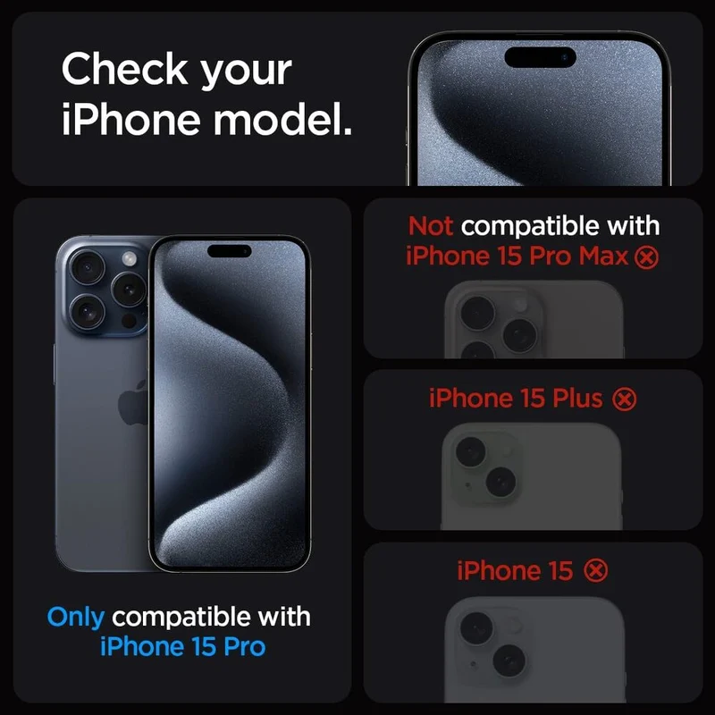 Spigen Apple iPhone 15 Pro EZ Fit GLAS.tR Slim 2PCS Glass Screen Protector - Clear
