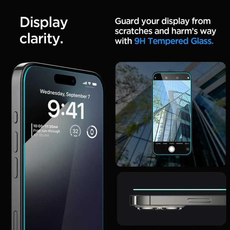 Spigen Apple iPhone 15 Pro EZ Fit GLAS.tR Slim 2PCS Glass Screen Protector - Clear