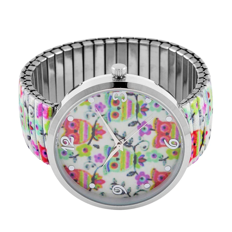 STRADA Armbanduhr - Flamingo-Zifferblatt, Japanisches Uhrwerk, Stahlgehäuse, elastisches Edelstahlarmband, wasserresistent