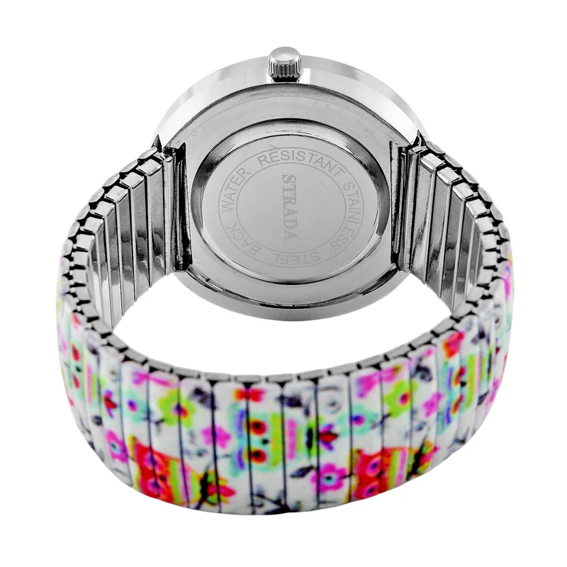 STRADA Armbanduhr - Flamingo-Zifferblatt, Japanisches Uhrwerk, Stahlgehäuse, elastisches Edelstahlarmband, wasserresistent