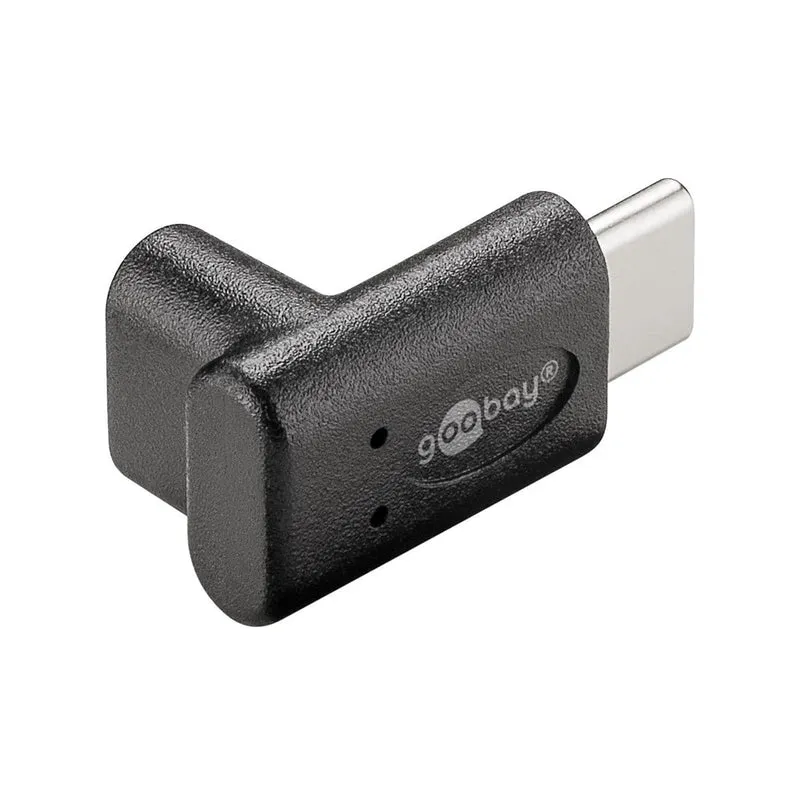 Goobay USB-C to USB-C Adapter 90 degree plug for USB-C cables - Black - Black