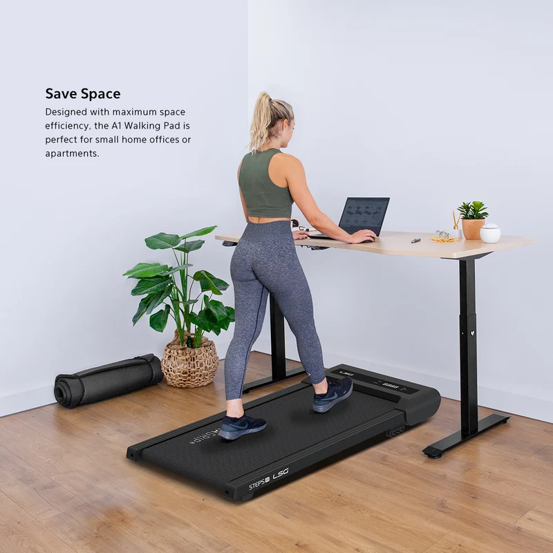 LSG Fitness Steps A1 Walking Pad Under Desk Treadmill (Black)