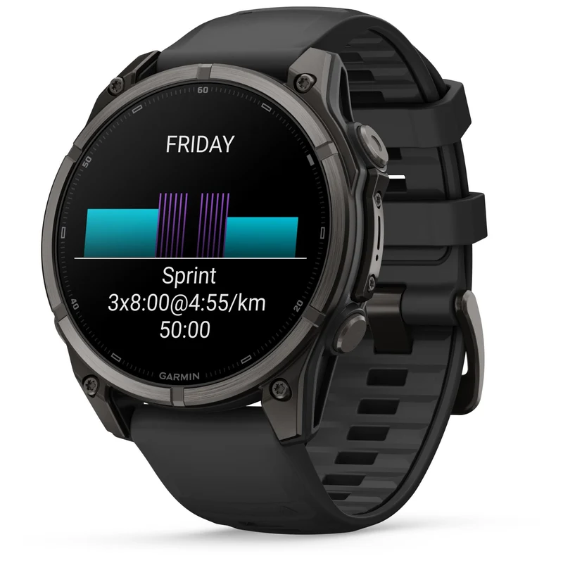 Garmin fenix 9 47mm Carbon Grey DLC Titanium with Black Silicone Band