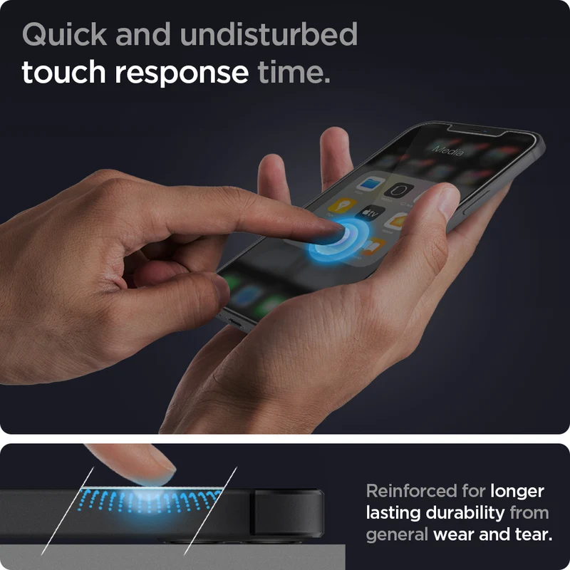 SPIGEN EZ Fit 2PCS Glass Screen Protector for iPhone 12/12 Pro (Clear)