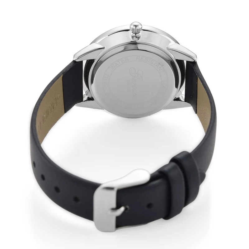GENOA TIME - Armbanduhr Legierung, goldfarben, rotes Lederarmband, Zifferblatt Gold-Sunshine, 3 ATM wasserdicht