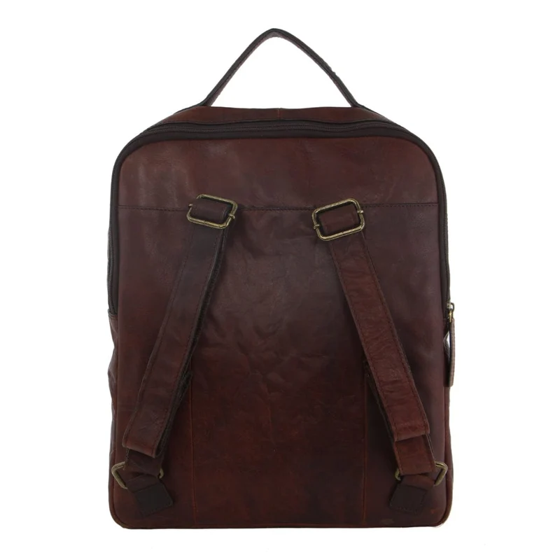 Pierre Cardin Rustic Leather Business Backpack/Computer Bag 30x36cm Chestnut