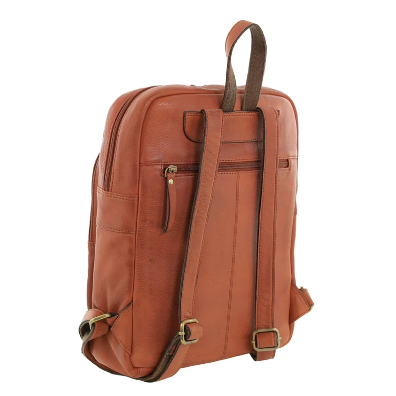 Pierre Cardin Vintage Leather Business/Laptop Backpack Bag 29x35cm Cognac