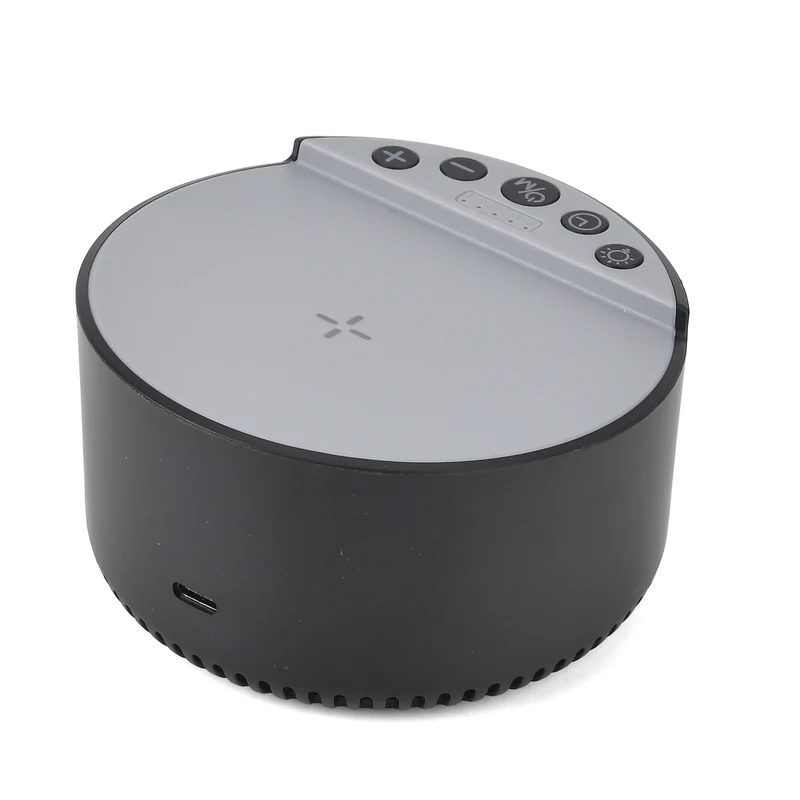 LIVMORE 5-in-1 Soundlight Lautsprecher mit Wireless Charger und RGB Licht, Schwarz