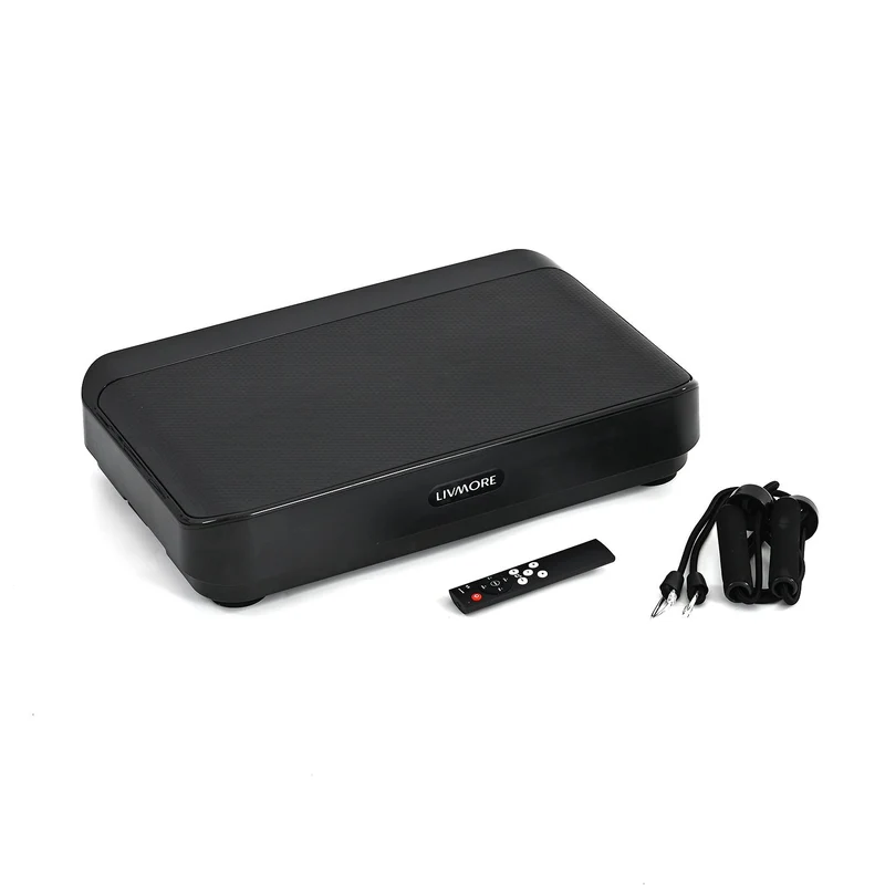 LIVMORE Vibrationsplatte mit Fernbedienung, LED Touchdisplay und Bluetooth, Schwarz