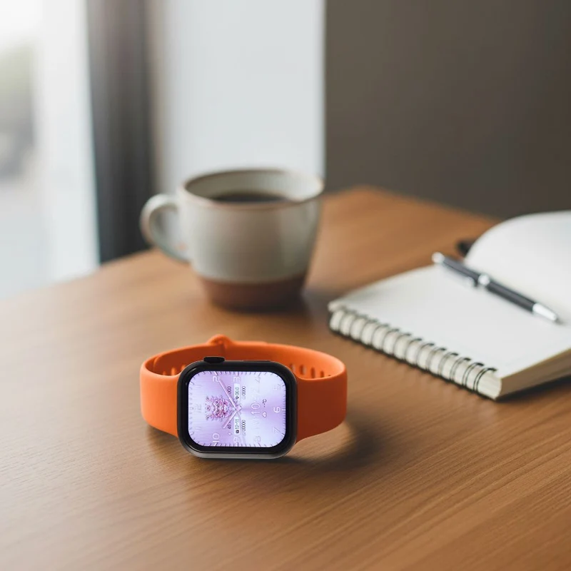 Smartwatch HW mini 2 1,75 Zoll Rosé, Set mit 7 Wechselarmbändern inklusive kristallbesetztem Armband, IP67, Bluetooth 5.2, kabelloses Laden , Rosa
