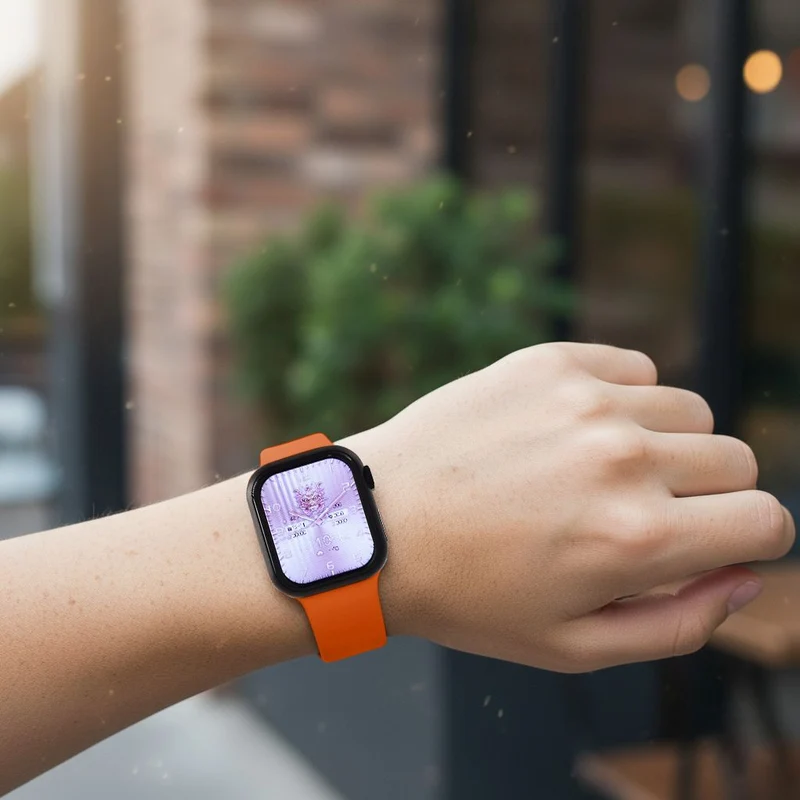 Smartwatch HW mini 2 1,75 Zoll Rosé, Set mit 7 Wechselarmbändern inklusive kristallbesetztem Armband, IP67, Bluetooth 5.2, kabelloses Laden , Rosa