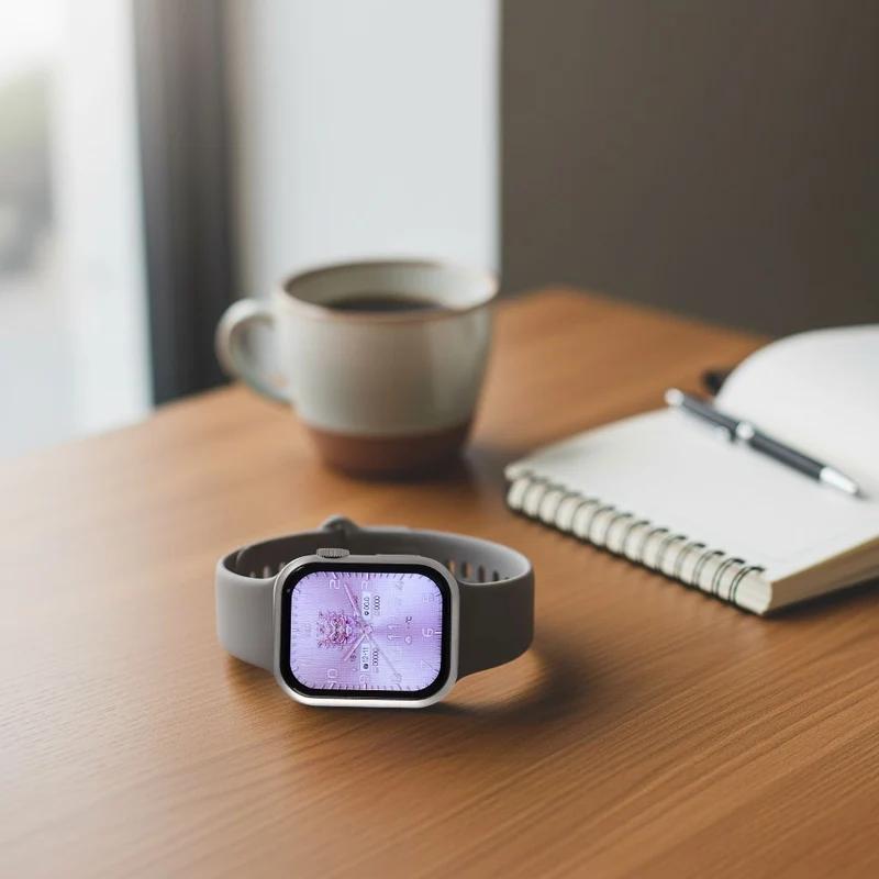 Smartwatch HW mini 2 1,75 Zoll Rosé, Set mit 7 Wechselarmbändern inklusive kristallbesetztem Armband, IP67, Bluetooth 5.2, kabelloses Laden , Rosa