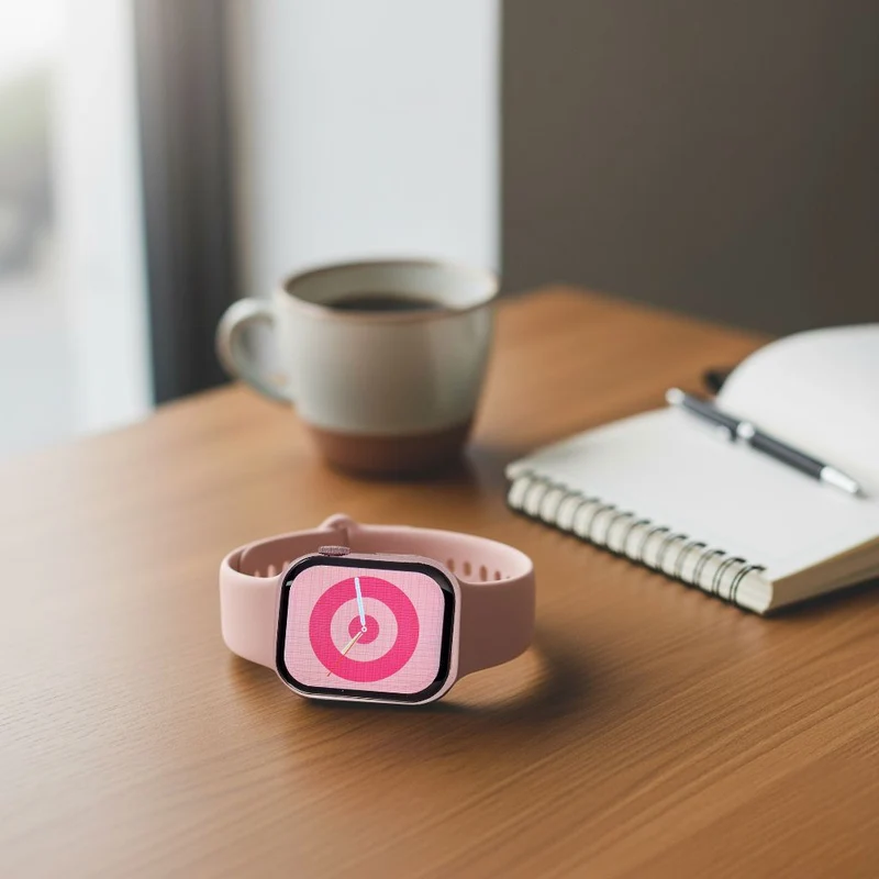 Smartwatch HW mini 2 1,75 Zoll Rosé, Set mit 7 Wechselarmbändern inklusive kristallbesetztem Armband, IP67, Bluetooth 5.2, kabelloses Laden , Rosa