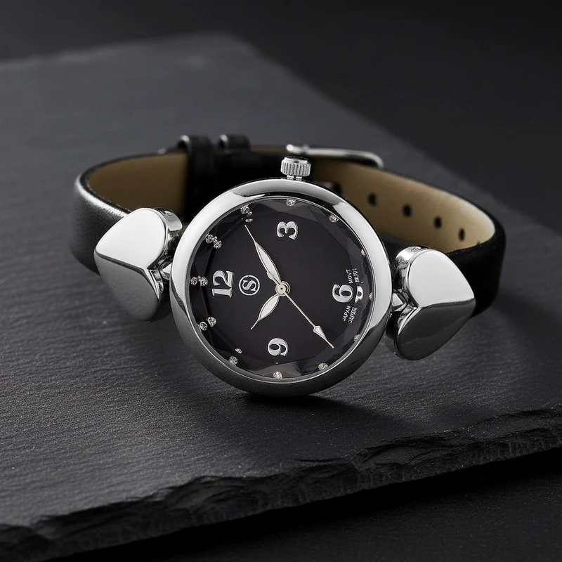 STRADA Uhr mit PC21S Japan-Uhrwerk, Edelstahl-Mesh-Armband, Graufarben mit Kristallzifferblatt,, Grau