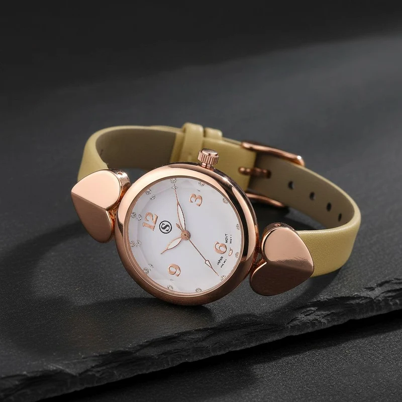 STRADA Uhr mit PC21S Japan-Uhrwerk, Edelstahl-Mesh-Armband, Graufarben mit Kristallzifferblatt,, Grau