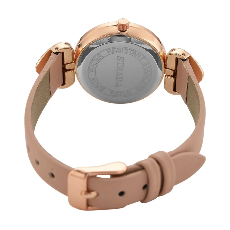 STRADA Uhr mit PC21S Japan-Uhrwerk, Edelstahl-Mesh-Armband, Graufarben mit Kristallzifferblatt,, Grau