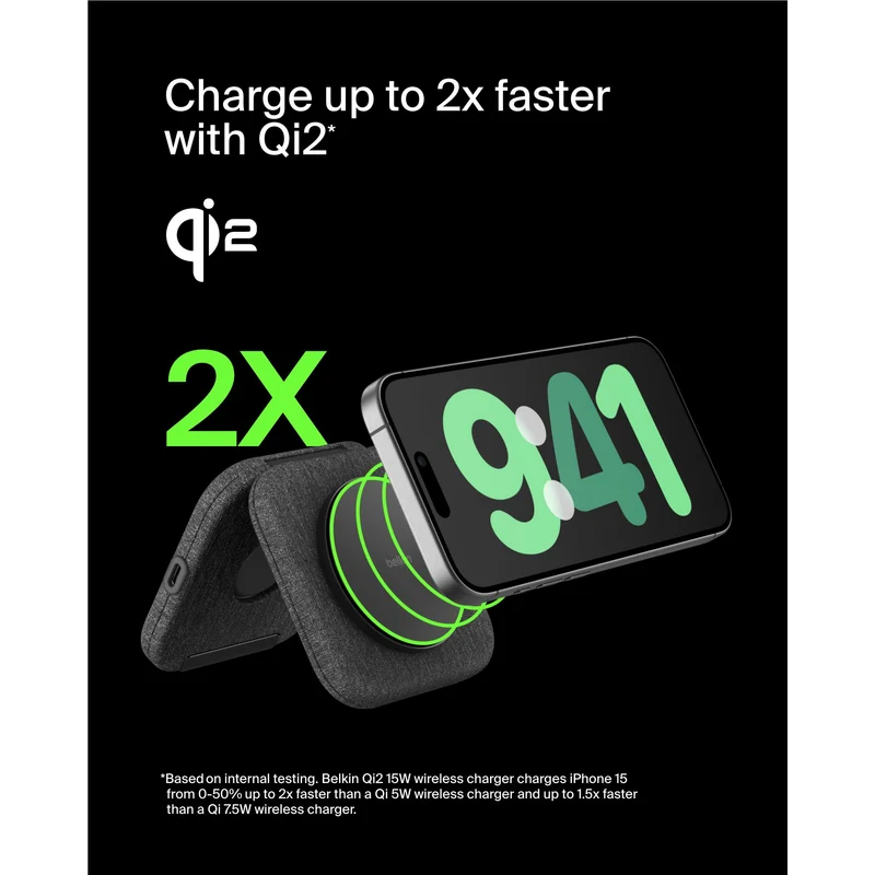Belkin BoostCharge Pro 2-in-1 Magnetic Qi2 15W Charging Travel Pad
