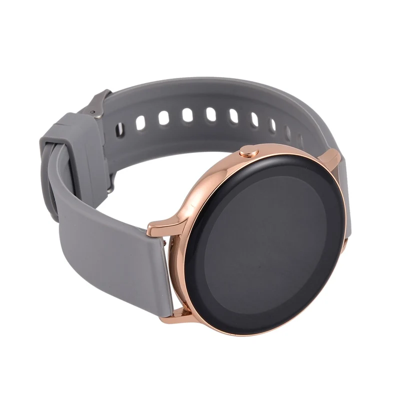 STRADA Hiwatch Plus Elegante Smartwatch - Roségold mit Grauem Silikonarmband, umfassende Gesundheits- und Sportfunktionen, Bluetooth 5.0