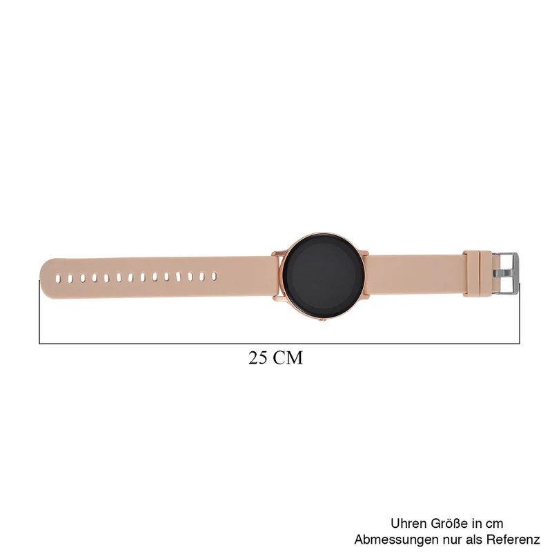 Hiwatch Plus Elegante Smartwatch - Roségold mit Goldenem Silikonarmband, Multifunktional mit Gesundheits- und Sportfunktionen, Bluetooth 5.0