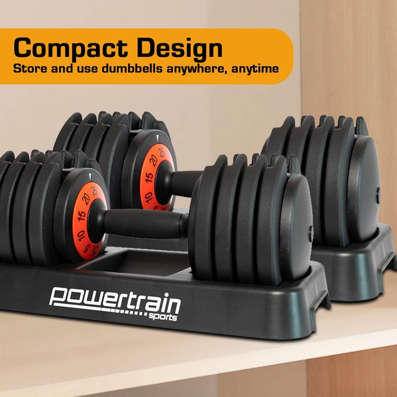Powertrain 50kg GEN2 Pro Adjustable Dumbbell Set