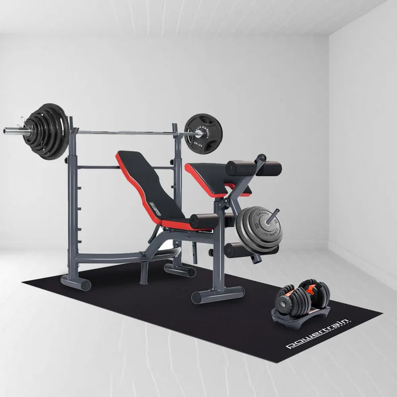 Powertrain 1.5m Exercise Treadmill Mat 5mm Thick Non-Slip EVA Floor Protector for Spin Bike Home Gym Equipment
