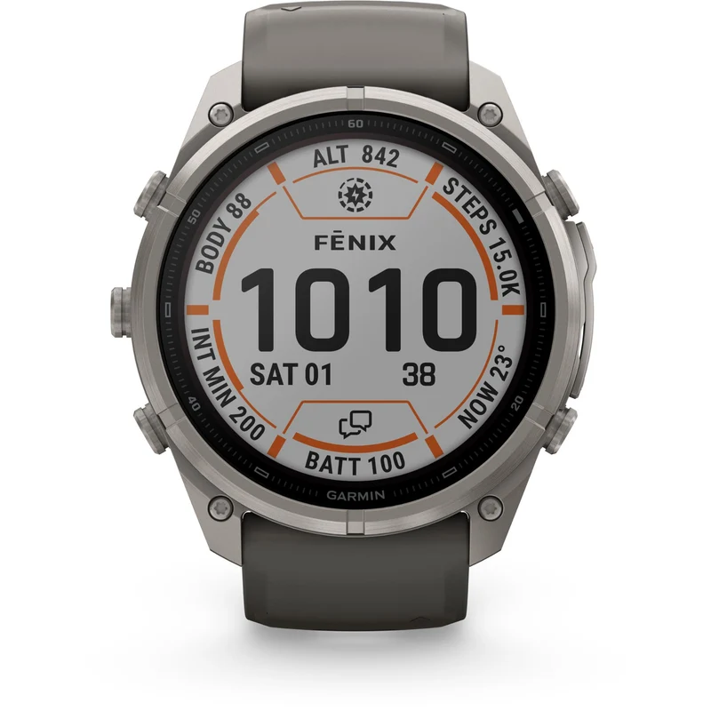 Garmin fenix 9 Pro inReach Solar 51mm Titanium with Pebble Grey Silicone Band