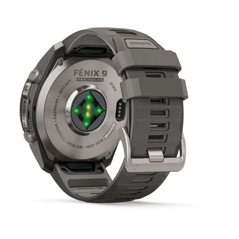 Garmin fenix 9 Pro inReach Solar 51mm Titanium with Pebble Grey Silicone Band