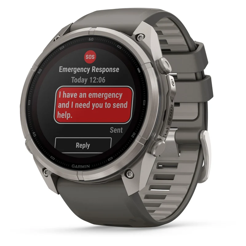 Garmin fenix 9 Pro inReach Solar 51mm Titanium with Pebble Grey Silicone Band