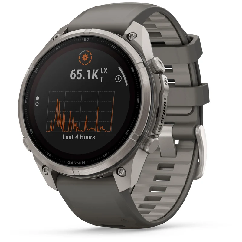 Garmin fenix 9 Pro inReach Solar 47mm with Titanium with Pebble Grey Silicone Band