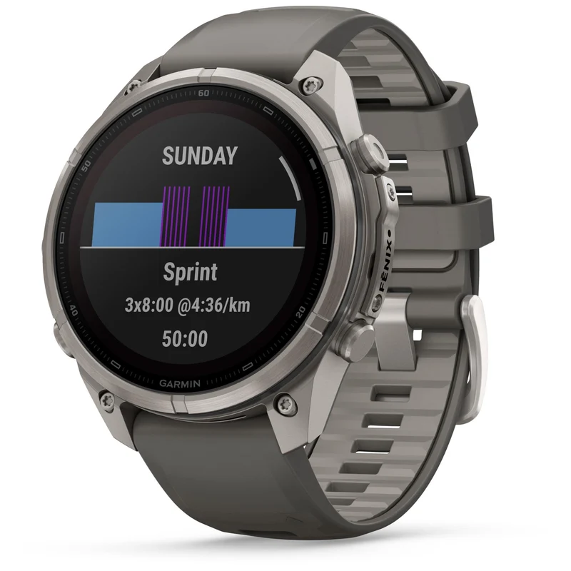 Garmin fenix 9 Pro 47mm Solar Titanium Pebble Grey Silicone Band