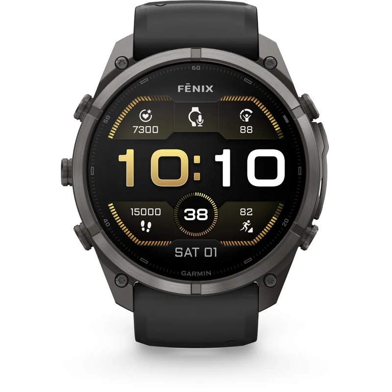 Garmin fenix 9 Pro 51mm Carbon Grey DLC Titanium with Black/Pebble Grey Silicone Band