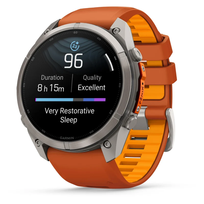 Garmin fenix 9 Pro 51mm Titanium with Autumn Orange/Spark Orange Silicone Band