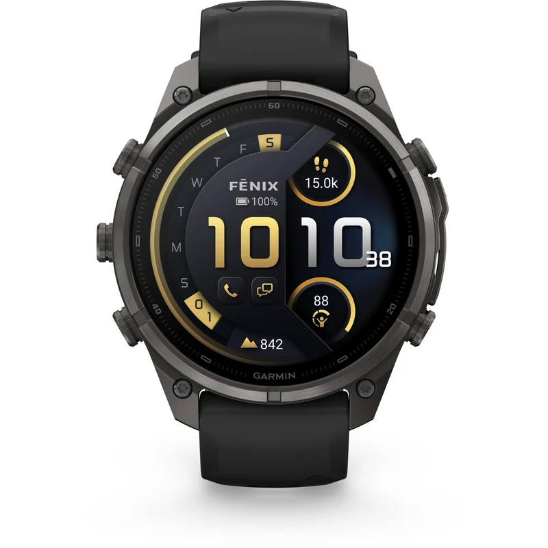Garmin fenix 9 Pro InReach 47mm Carbon Grey DLC Titanium with Black/Pebble Grey Silicone Band