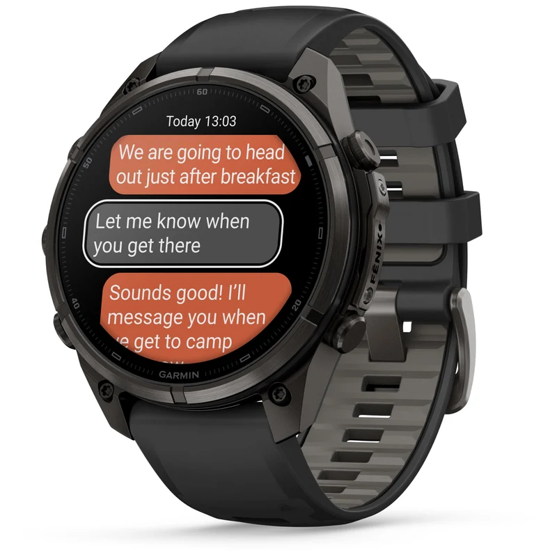 Garmin fenix 9 Pro InReach 47mm Carbon Grey DLC Titanium with Black/Pebble Grey Silicone Band