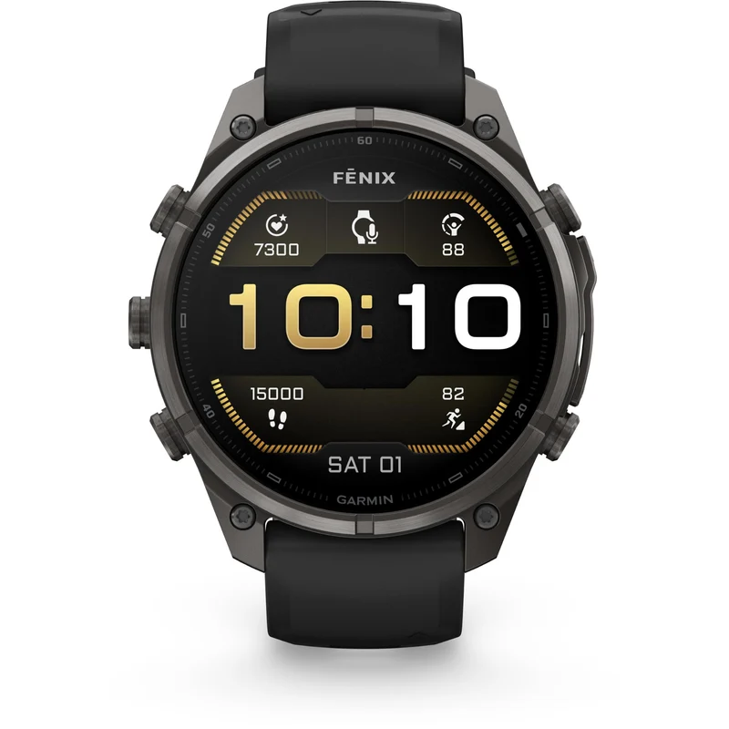 Garmin fenix 9 Pro 47mm (Carbon Grey DLC Titanium with Black/Pebble Grey Silicone Band)