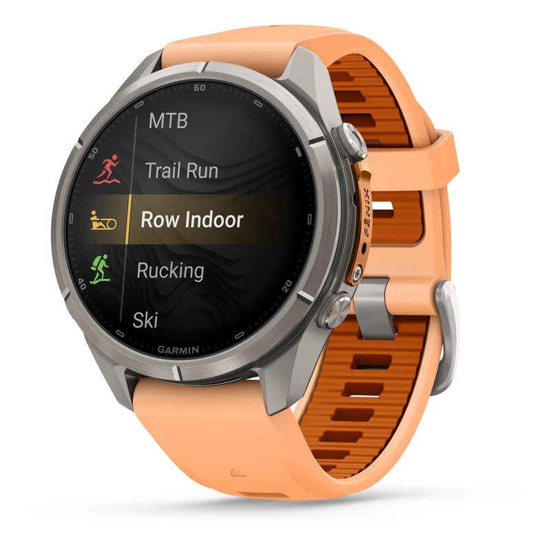 Garmin fenix 9 Pro InReach 43mm Titanium with Shell Pink/Autumn Orange Silicone Band