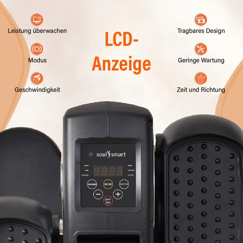 SOULSMART - Elektrischer Treppenstepper Heimtrainingsgerät mit 2 Trainingsmodi, Größe: 44.5 x 39 x 24.7cm