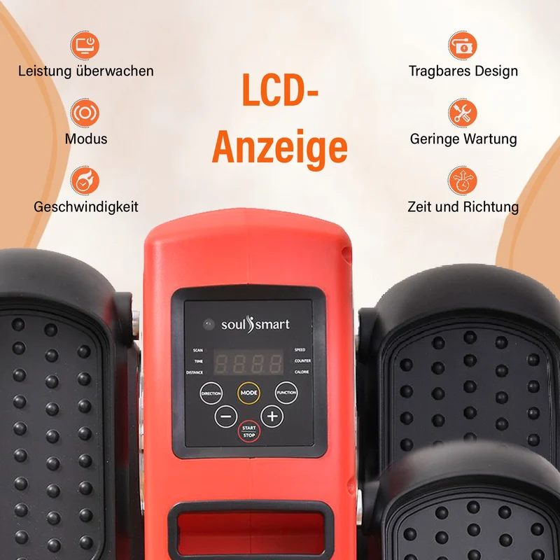 SOULSMART - Elektrischer Treppenstepper Heimtrainingsgerät mit 2 Trainingsmodi, Größe: 44.5 x 39 x 24.7cm