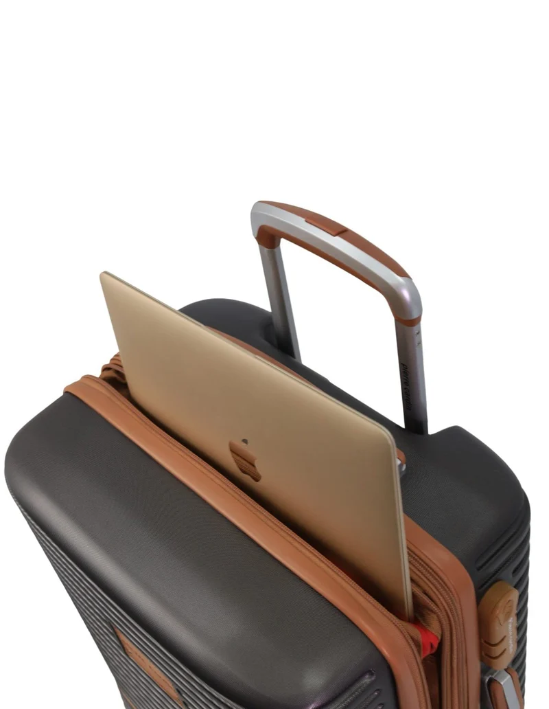 Pierre Cardin Cabin Hard-Shell Suitcase Travel Luggage 54cm Charcoal