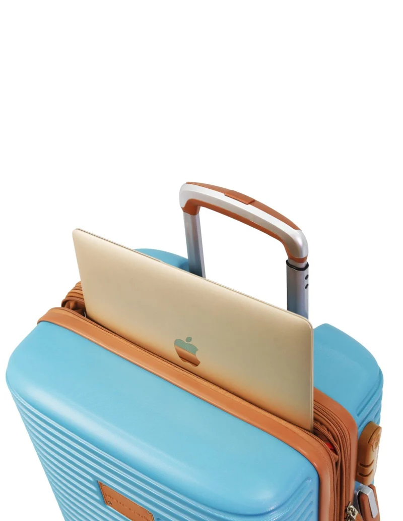 Pierre Cardin Cabin Hard-Shell Suitcase & Mini Beauty Travel Case Set Blue