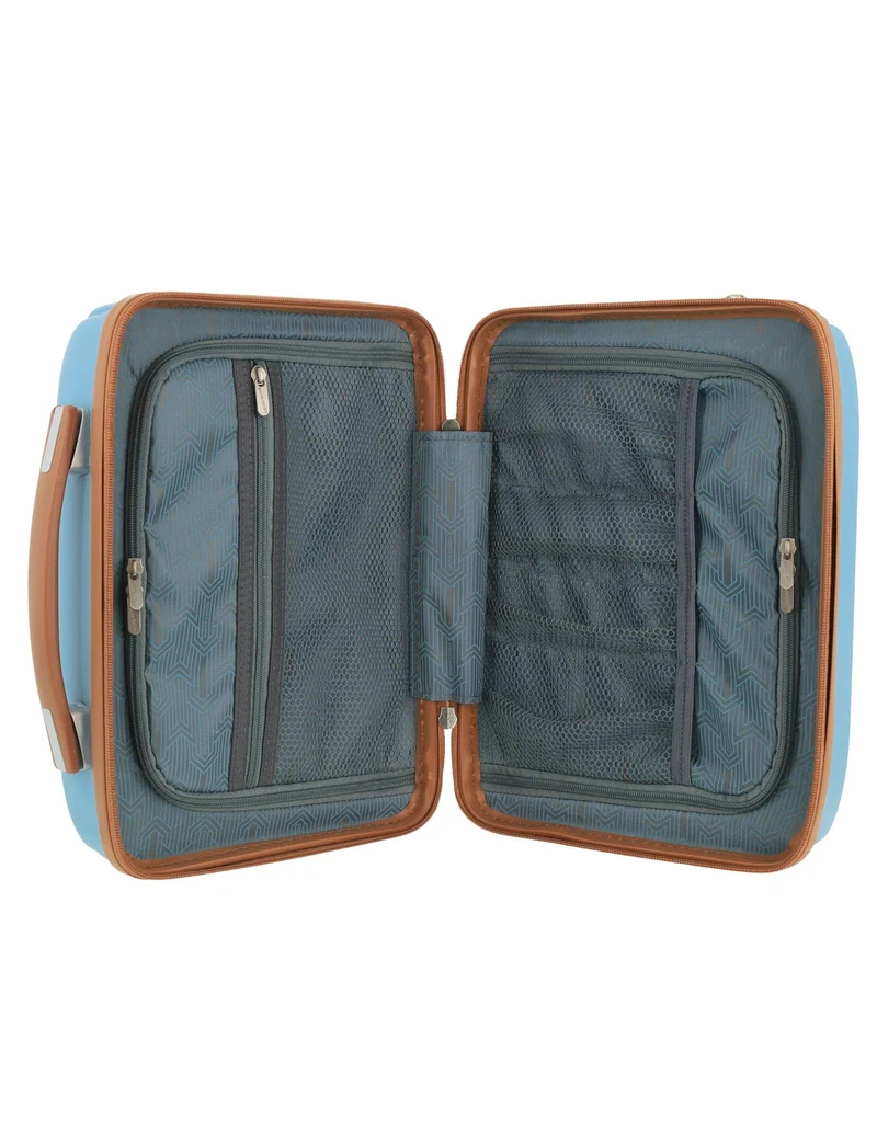 Pierre Cardin Cabin Hard-Shell Suitcase & Mini Beauty Travel Case Set Blue