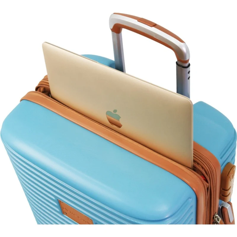 Pierre Cardin Cabin Hard-Shell Suitcase & Mini Beauty Travel Case Set Blue