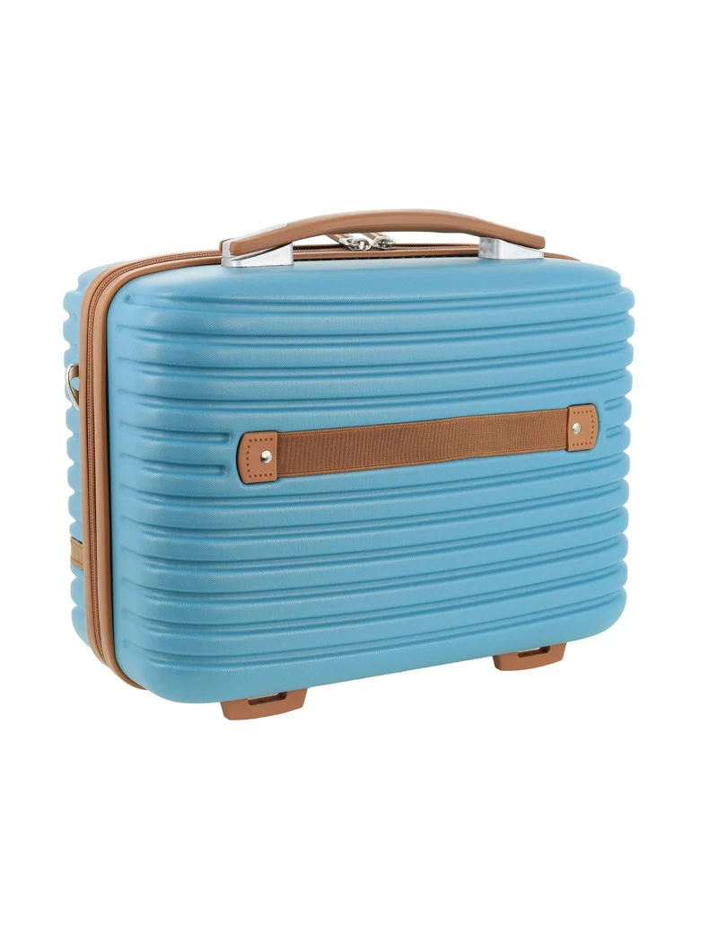 Pierre Cardin Hard-Shell Beauty Travel Suitcase w/Internal Zip 35cm Blue