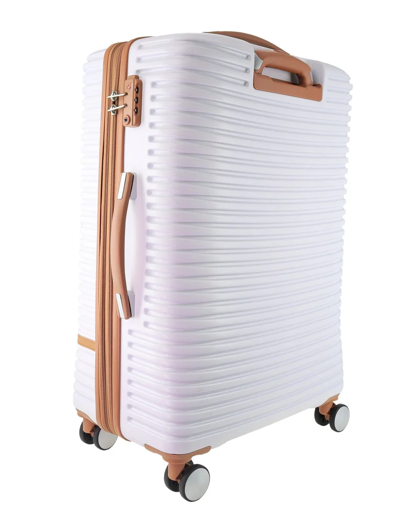 Pierre Cardin Medium Hardshell Suitcase and Beauty Case Set (White)
